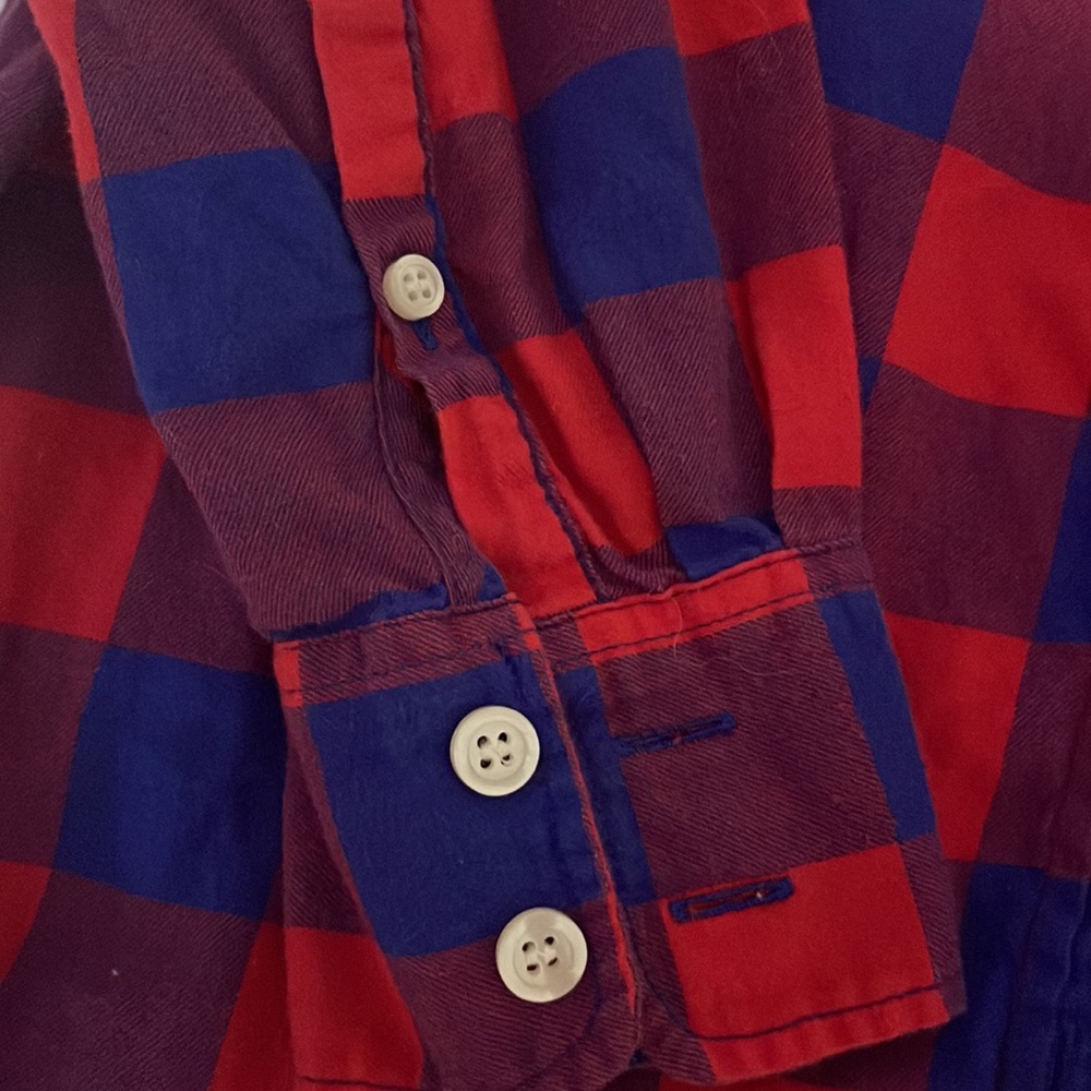 J. Crew Buffalo Plaid Boy fit Button down long sleeve shirt Womens XS - Picture 2 of 4